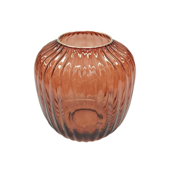 7.5" Dark Pink Glass Vase by Ashland®